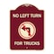 Signmission No Left Turn for Trucks W/ Graphic Heavy-Gauge Aluminum Architectural Sign, 24" x 18", BU-1824-23843 A-DES-BU-1824-23843 - alternate 1